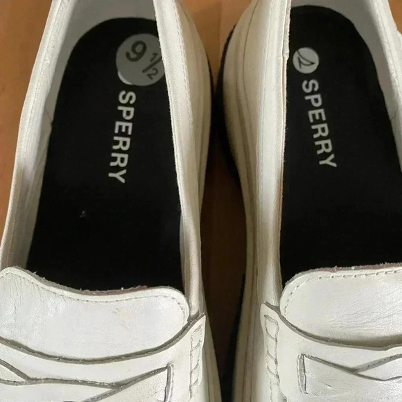 New Sperry Highland White Leather Upper Penny Loafer Platform Academia Preppy9.5 - Picture 12 of 14